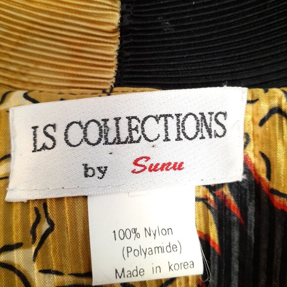 LS Collections Accordion Pleat Open Front Novelty Lion Tiger Jacket Black Size L - Picture 3 of 14